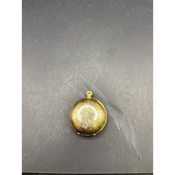 Endura Time Corporation Dynasty Swiss 1 Jewel Ladies Pocket Watch Gold Tone
